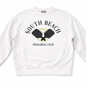 Green Envelope South Beach Pickleball Club Modal Crewneck Sweatshirt Size L